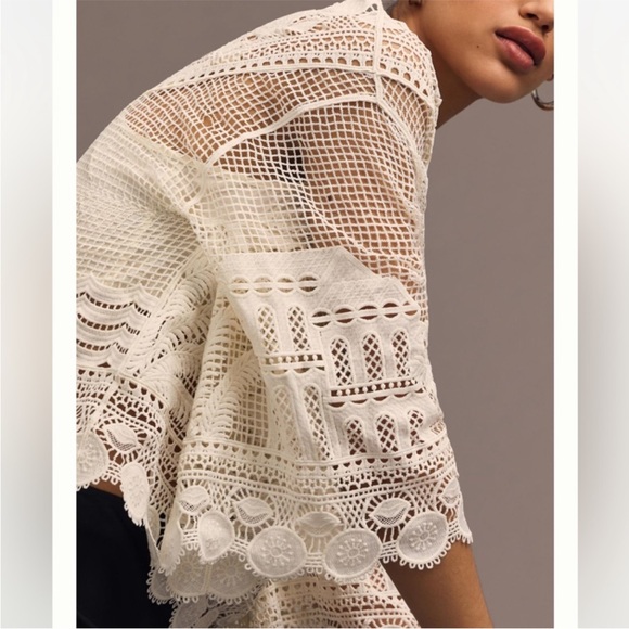 FARM Rio White Cropped Ruffled Blouse - Picture 5 of 16